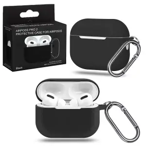 Чехол для AirPods Pro 2 с карабином №12 Black