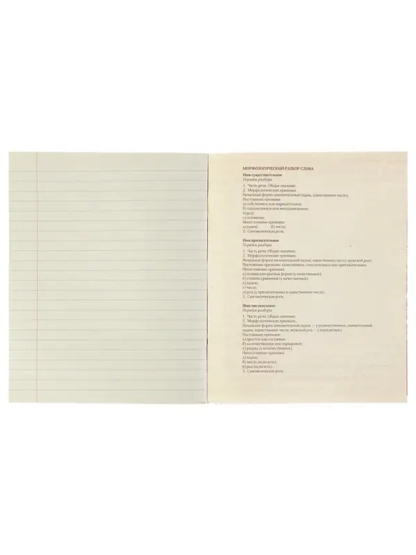 Предметная тетрадь по русскому языку Calligrata &laquo;Чёрное-белое&raquo;, 48 листов, в линейку, со справочным материалом, бумажная обложка