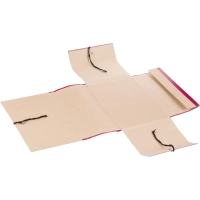 Папка архивная 150мм крафт/бумвинил 4 завязки, бордовая