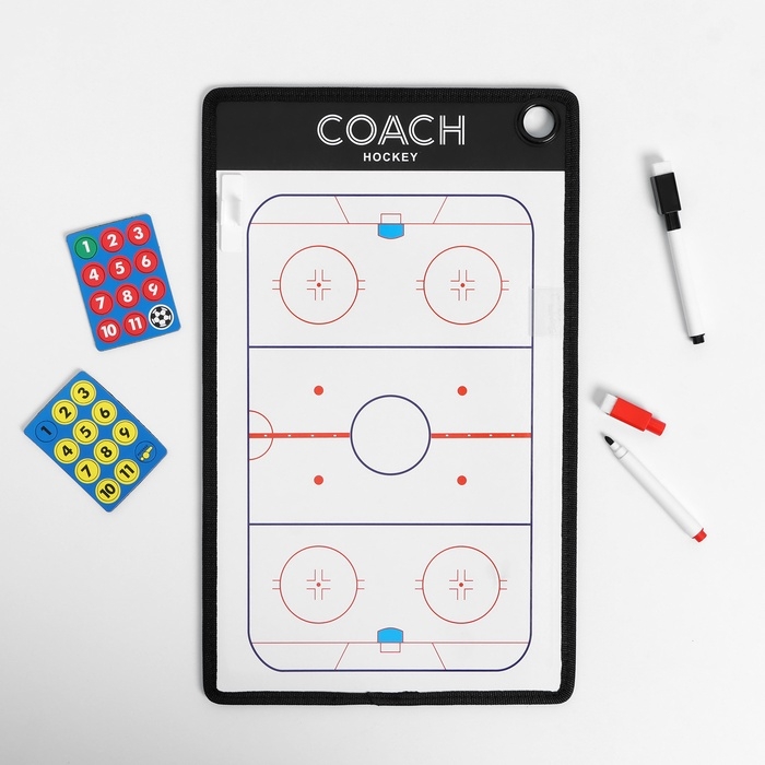 Тактическая двусторонняя магнитная доска для хоккея, 38 х 23 см Тактическая двусторонняя магнитная доска для хоккея, 38 х 23 см