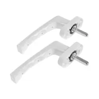 Ручка для окон ПВХ ТУНДРА, пластиковая, 32 мм, цвет белый, набор 2 шт