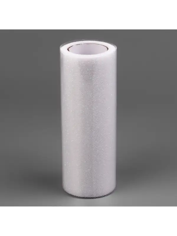 Фатин с глиттером, 15 см, 9&plusmn;0.5 м, 11&plusmn;1 г/м&sup2;, белый №1