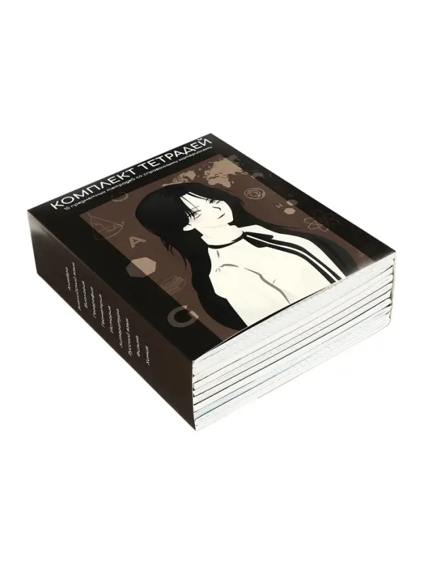 Набор предметных тетрадей Calligrata TOP &laquo;Аниме&raquo;, 10 предметов, 48 листов, со справочным материалом, обложка из мелованного картона