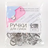 Цепочка для сумки, с карабинами, железная, 22&times;16 мм, 60 см, цвет серебряный