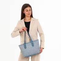 Сумка женская тоут на молнии, 30&times;11&times;25 см, голубая