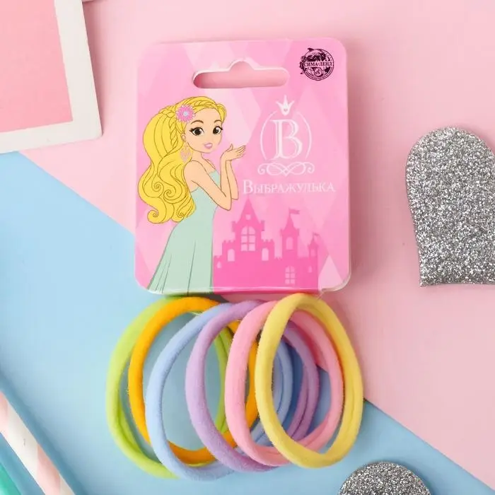 Резинка для волос "Спорт" (набор 6 шт) нежные тона