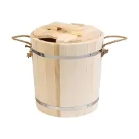 Запарник - ведро для бани и сауны, 18 л, липа, пластиковая вставка, с крышкой, &laquo;Добропаровъ&raquo;