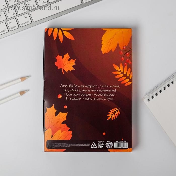 Ежедневник в подарочной коробке «Учителю: С Днём Учителя», формат А5, 80 листов, твердая обложка Ежедневник в подарочной коробке «Учителю: С Днём Учителя», формат А5, 80 листов, твердая обложка