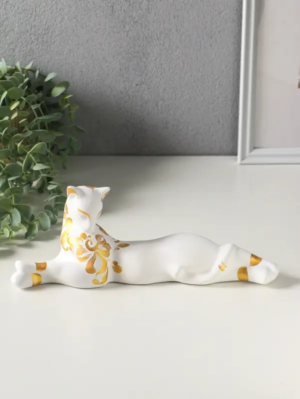 Фигура керамика &laquo;Кошка Багира лежит&raquo;, 26 см, белый