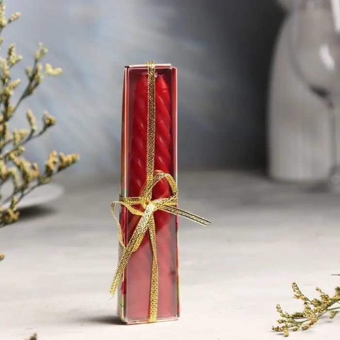 Набор свечей витых, 1.5×15 см, 2 штуки, аромат роза Набор свечей витых, 1.5×15 см, 2 штуки, аромат роза