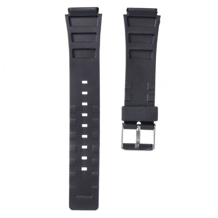 Ремешок для часов 18 мм, силикон, l-21 см, черный Ремешок для часов 18 мм, силикон, l-21 см, черный