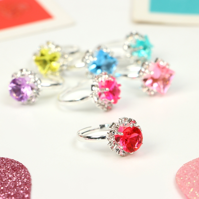 Кольца детские набор 12шт «Выбражулька» геометрия, цвет МИКС, форма МИКС в серебре, б-р Кольца детские набор 12шт «Выбражулька» геометрия, цвет МИКС, форма МИКС в серебре, б-р