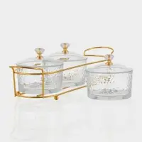 Набор конфетниц &laquo;Богема&raquo;, на подставке 33&times;9.5&times;8.5, 3 шт., стекло
