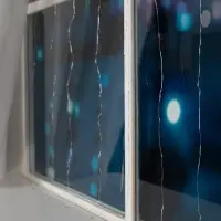 Гирлянда &laquo;Занавес&raquo; 1&times;1 м, роса, IP20, серебристая нить, 100 LED, свечение мульти, 12 В