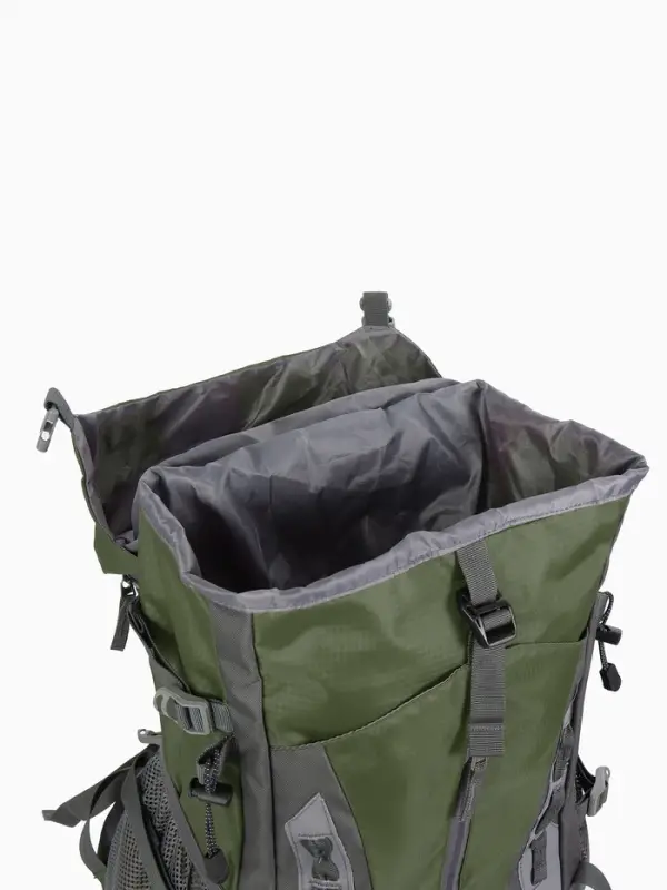 Рюкзак тур 65+5л, 30*20*53, отдел на шнурке, 5нар+2вн кармана, цвет хаки