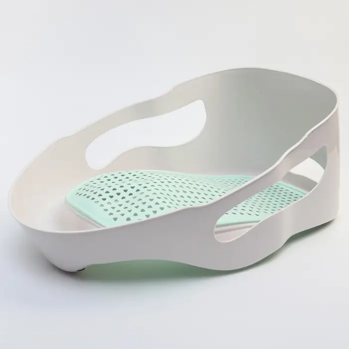 Горка для купания новорожденных Крошка Я, 0-6 мес., р-р 43&times;30&times;19 см, белый/мятный