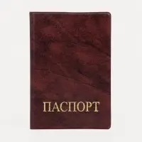 Обложка для паспорта, искусственная кожа, тиснение золотого цвета, бордовая