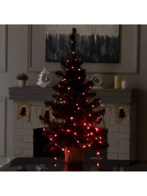 Умная гирлянда &laquo;Нить&raquo; 10 м, роса, IP20, серебристая нить, 100 LED, управление с приложения, свечение RGB, USB