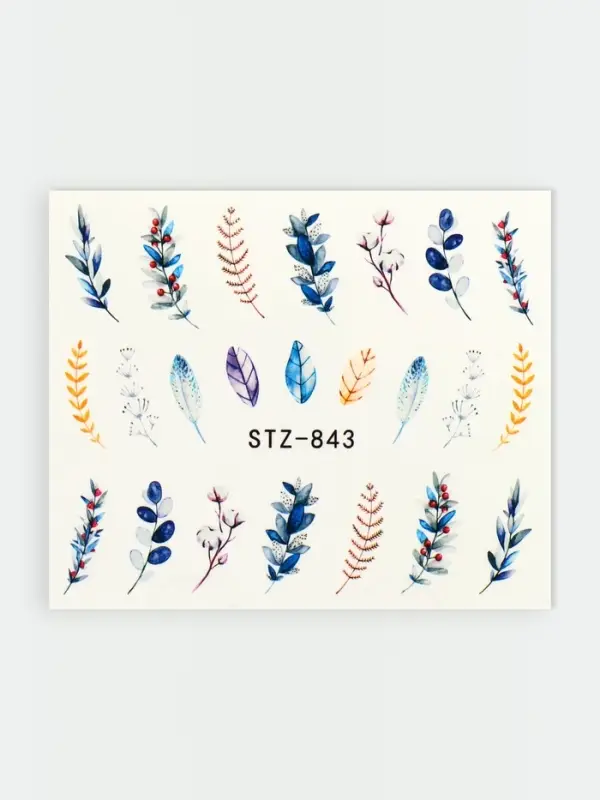 Слайдеры для ногтей «Веточки», разноцветные