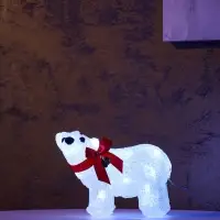 Светодиодная фигура &laquo;Мишка&raquo; 12&times;17 см, акрил, 20 LED, от батареек ААх2, свечение белое
