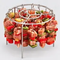 Решетка для аэрогриля, 14&times;10.5 см, набор шампуров 24 шт., 9 см, нержавеющая сталь