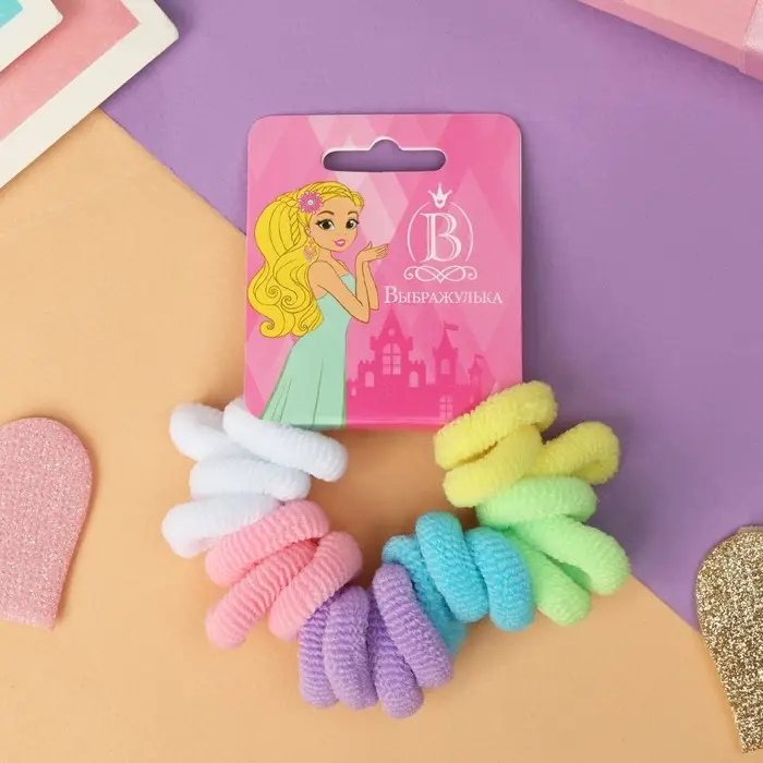 Резинка для волос "Махрушка спорт" (набор 20 шт) яркость, 2 см