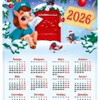 Календарь 2026 &laquo;Новогодняя почта&raquo;, А3