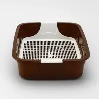Туалет с сеткой, 44&times;33&times;11.5 см, коричневый, белый