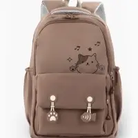 Рюкзак школьный &laquo;Котик&raquo;, 3 кармана, 2 отделения, 29&times;14&times;44 см, бежевый