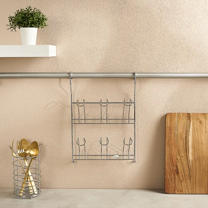 Полка для стаканов тм VETTA, 23,5x11x34cм, хромированная сталь