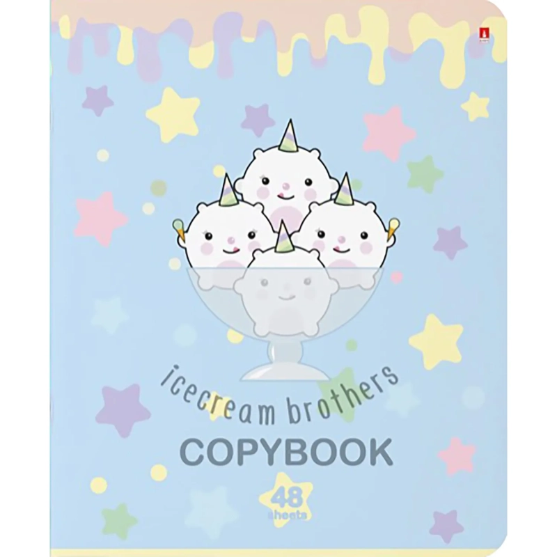 Тетрадь общая А5 ,48л, клетка,скрепка, МОРОЖЕНКИ, 5 шт в уп,7-48-780/5