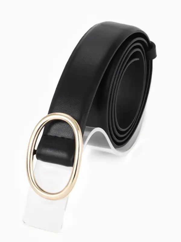 Ремень жен 05-01-01-07, 3*0,3*110 см, без винта, пряжка золото, затяжка, черный