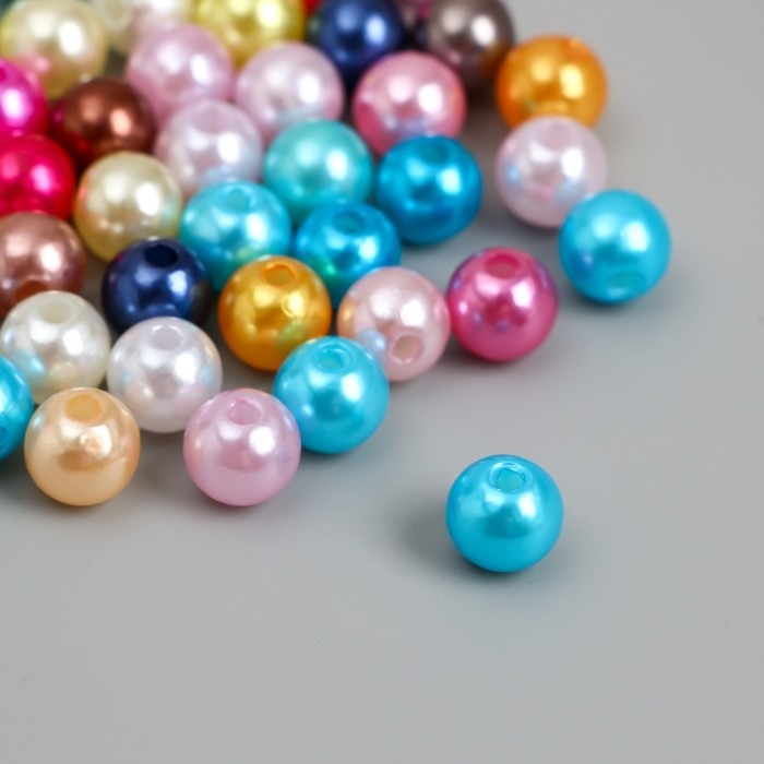 Бусины для творчества пластик "Разноцветные шарики" d=0,8 см набор 500 гр