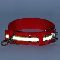 Ошейник четырехслойный светоотражающий с вертлюгом, 65&times;4 см, красный