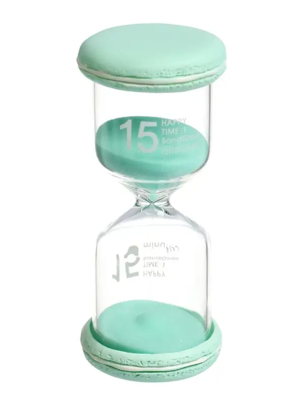 Часы песочные &laquo;Макарун&raquo;, на 15 минут, 4.4&times;9.8 см, бирюзовые