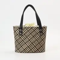 Сумка плетёная из пандана, 22&times;14&times;35 см, бежево-коричневая