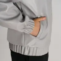 Бомбер из искусственной кожи Univer, серый, размер XL/XXL