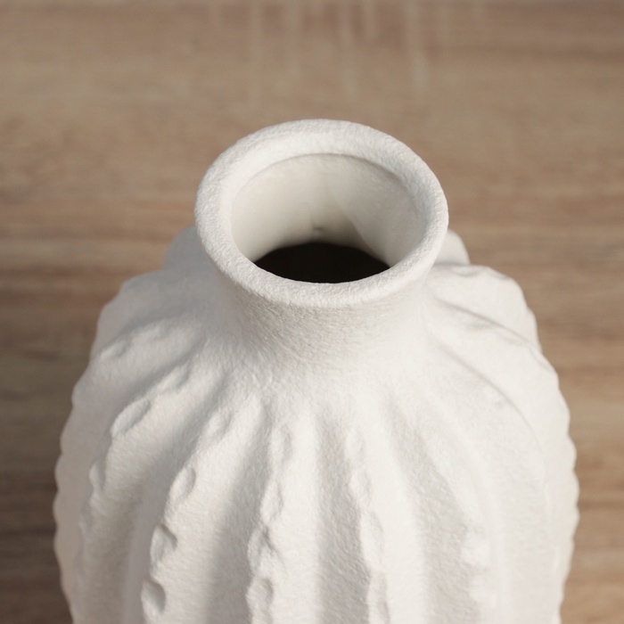 Керамическая ваза декоративная настольная «Себастьян», для цветов, сухоцветов, d-5 см, 20×12 см, белый Керамическая ваза декоративная настольная «Себастьян», для цветов, сухоцветов, d-5 см, 20×12 см, белый