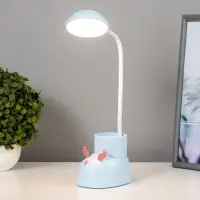 Лампа настольная RISALUX &laquo;Ботинок лось&raquo;, светодиодная, органайзер, 3 режима, 3 Вт, USB, синяя, 8&times;11&times;31 см