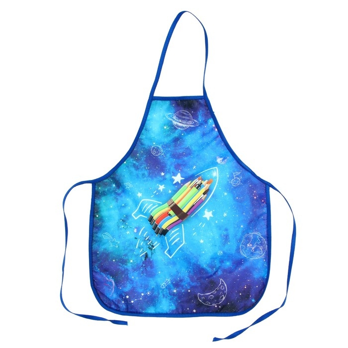 Фартук для труда + нарукавники, 485 х 395/250 х 160 мм, рост 116-146 см, Calligrata, Фартук для труда + нарукавники, 485 х 395/250 х 160 мм, рост 116-146 см, Calligrata, "Ракета"