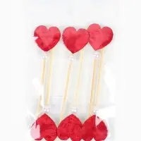 Шпажки "сердечки бусинки" (набор 6 шт)