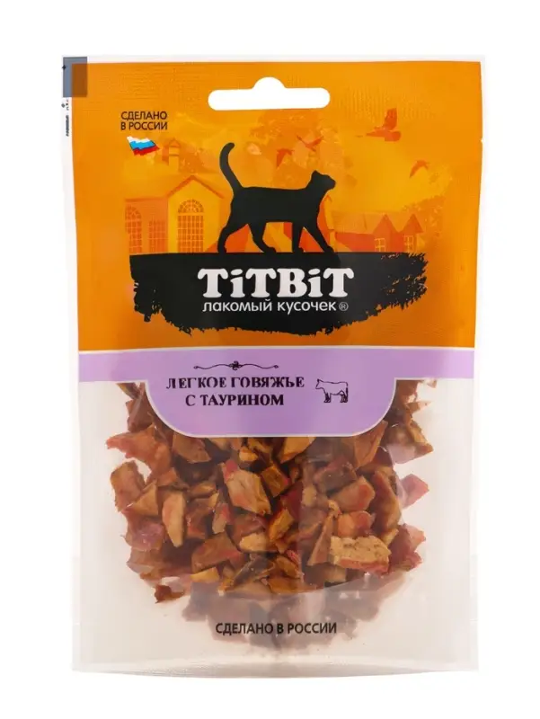 Легкое говяжье TitBit с таурином для кошек, 25 г