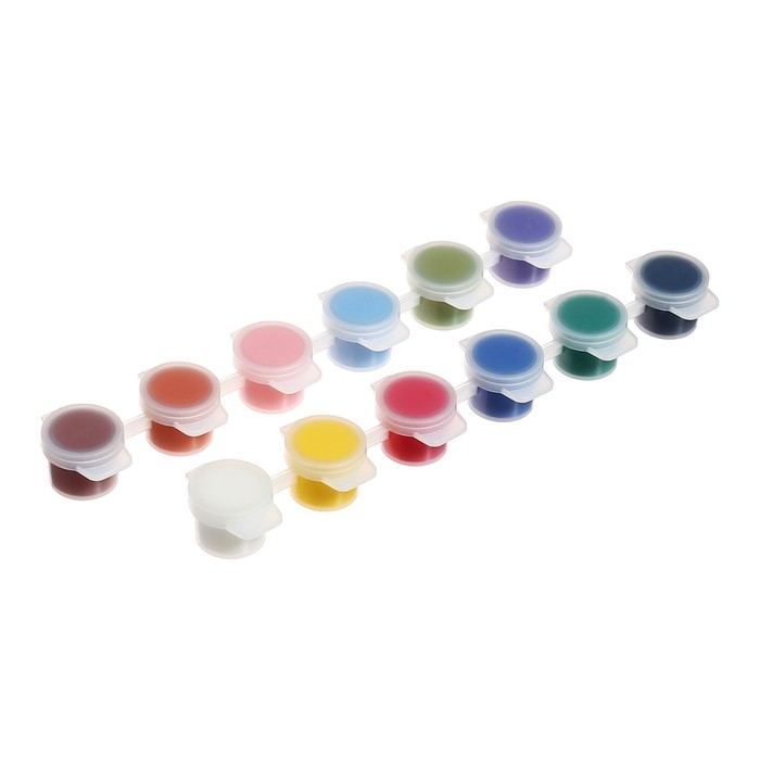 Краска акриловая, набор 12 цветов х 3 мл, Calligrata, морозостойкие, в пакете Краска акриловая, набор 12 цветов х 3 мл, Calligrata, морозостойкие, в пакете