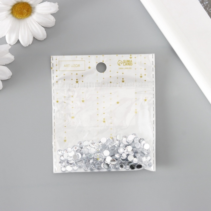 Декор для творчества пластик  Декор для творчества пластик "Стразы круглые. Прозрачные" (набор 200 шт) 0,5х0,5 см