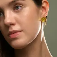 Серьги пластик &laquo;Монпансье. Круг&raquo;, 1.5 см, жёлтые