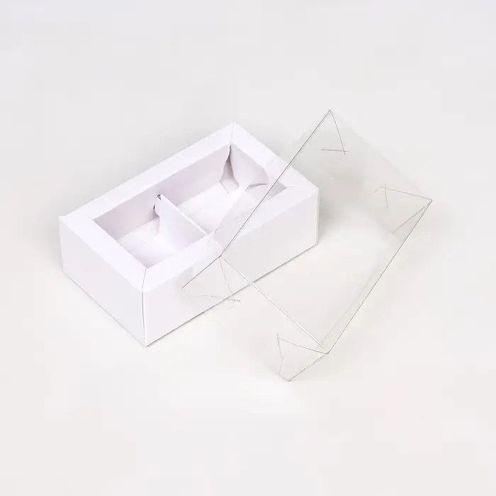 Коробка складная с прозрачной крышкой, 10×6×3.5 см, белая Коробка складная с прозрачной крышкой, 10×6×3.5 см, белая