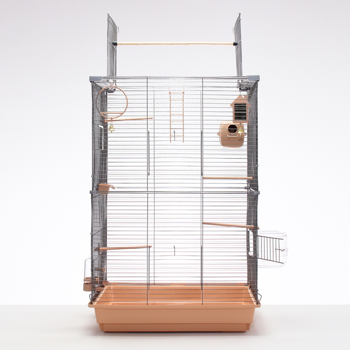Клетка для птиц Клетка для птиц "Пижон" №104-Б, разборная, 2 секции, 58 х 40 х 88см, бежевая