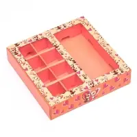 Коробка под 8 конфет + шоколад, с окном, «Лисички» 17.7×17.85×3.85 см