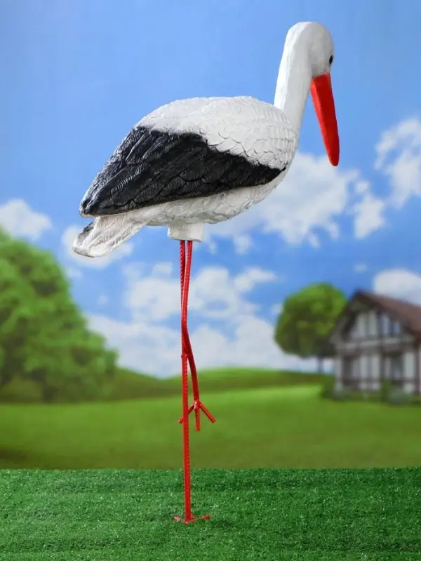 Садовая фигура из полистоуна &laquo;Аист&raquo;, 81&times;65&times;20 см