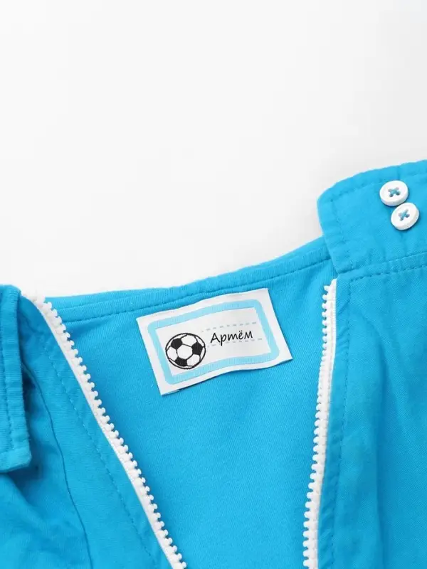 Нашивка именная &laquo;Мяч&raquo;, 5.5&times;3.2 см, 10 шт., голубая